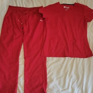 Grey's Anatomy Red Scrub Set